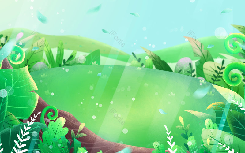 卡通装饰绿色植物背景插画绿色元素,插画/手绘图,插画/手绘图库,插画/手绘图下载,插画/手绘